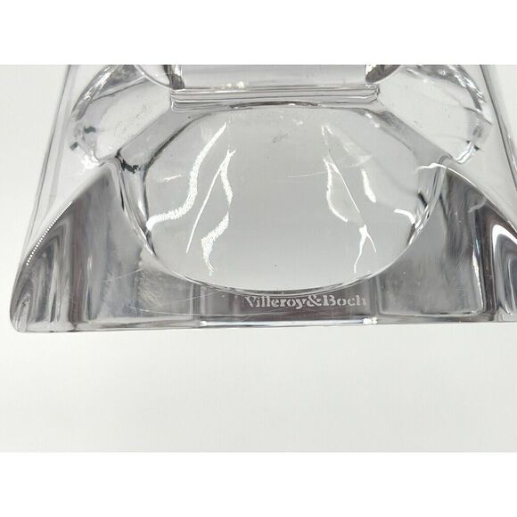 VILLEROY & BOCH Candle Taper Holders Crystal Square 4” Tall Set Of 2 - Picture 6 of 7